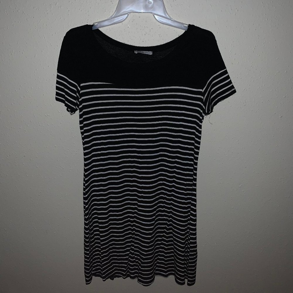 Black and white striped t-shirt dress